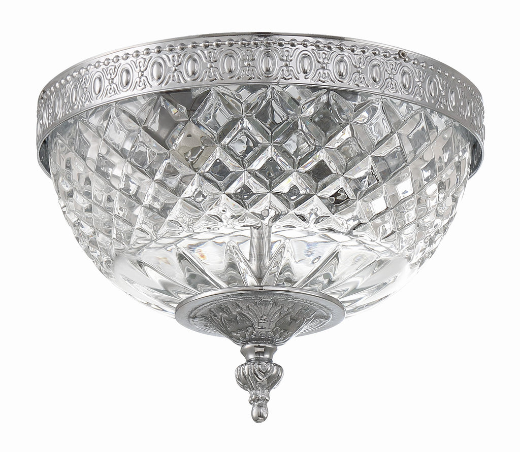 Crystorama 2 Light Polished Chrome Crystal Flush Mount Crystorama