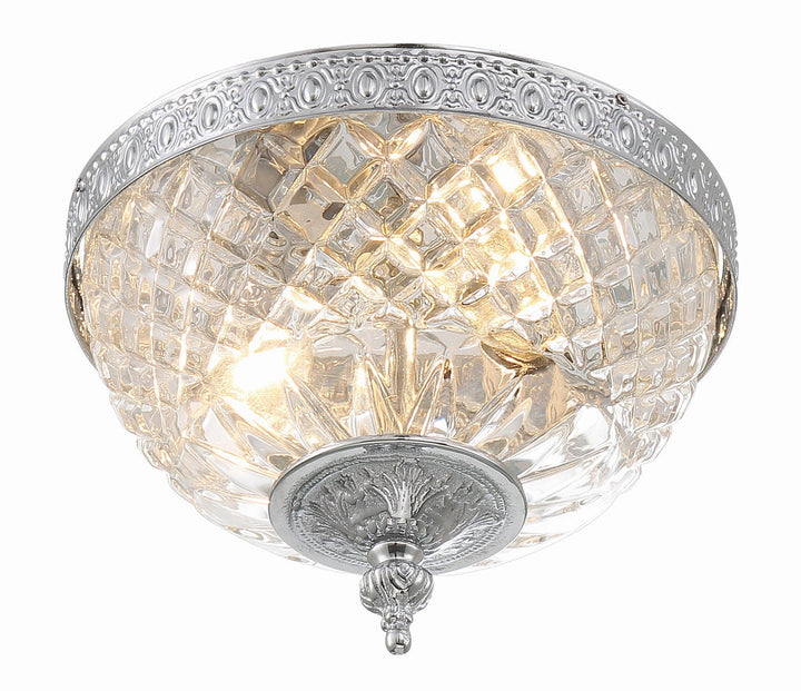 Crystorama 2 Light Polished Chrome Crystal Flush Mount Crystorama