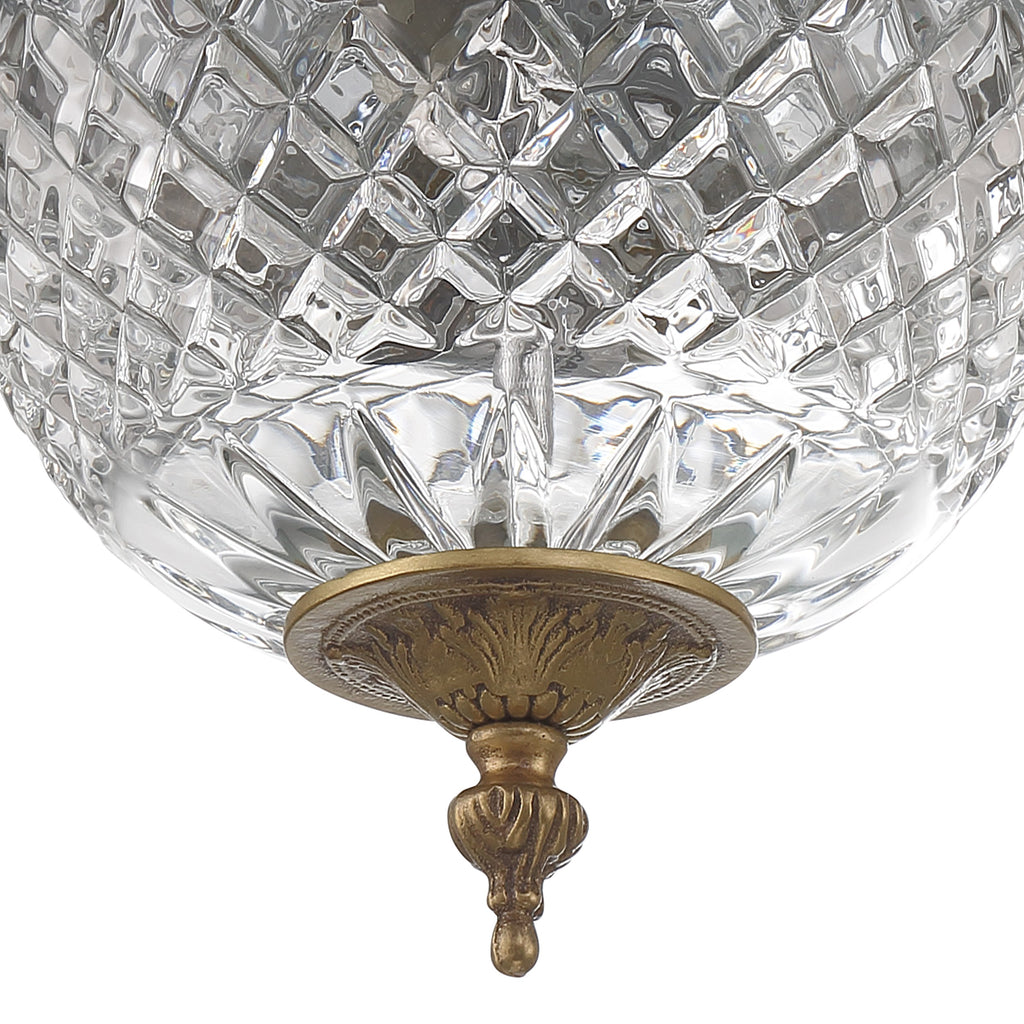 Crystorama 2 Light Olde Brass Crystal Flush Mount Crystorama