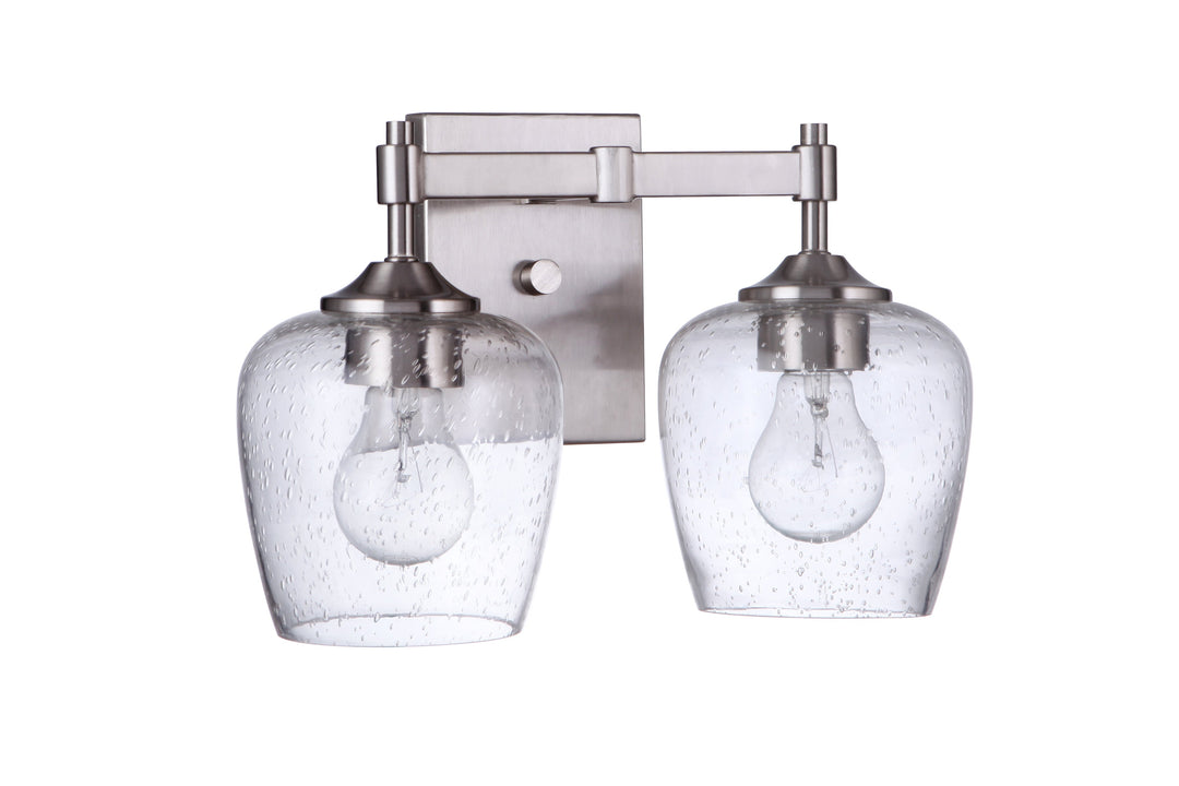 ##Antique Hardware## Stellen 2 Light Vanity in Brushed Polished Nickel