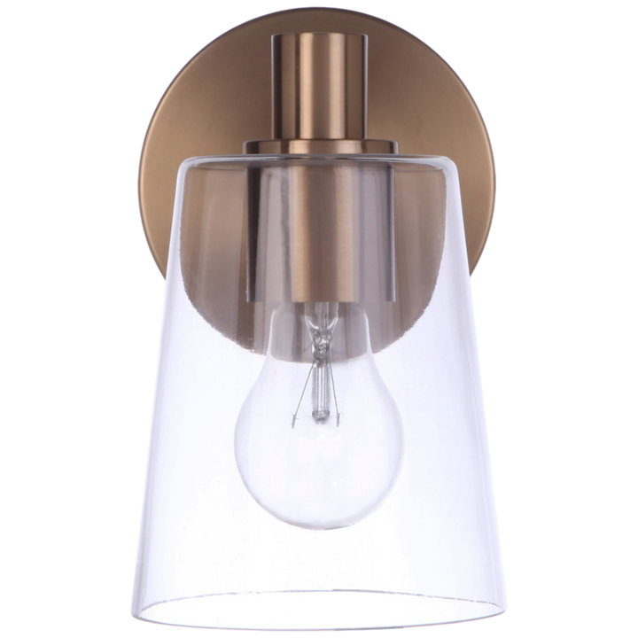 Emilio 1 Light Wall Sconce in Satin Brass