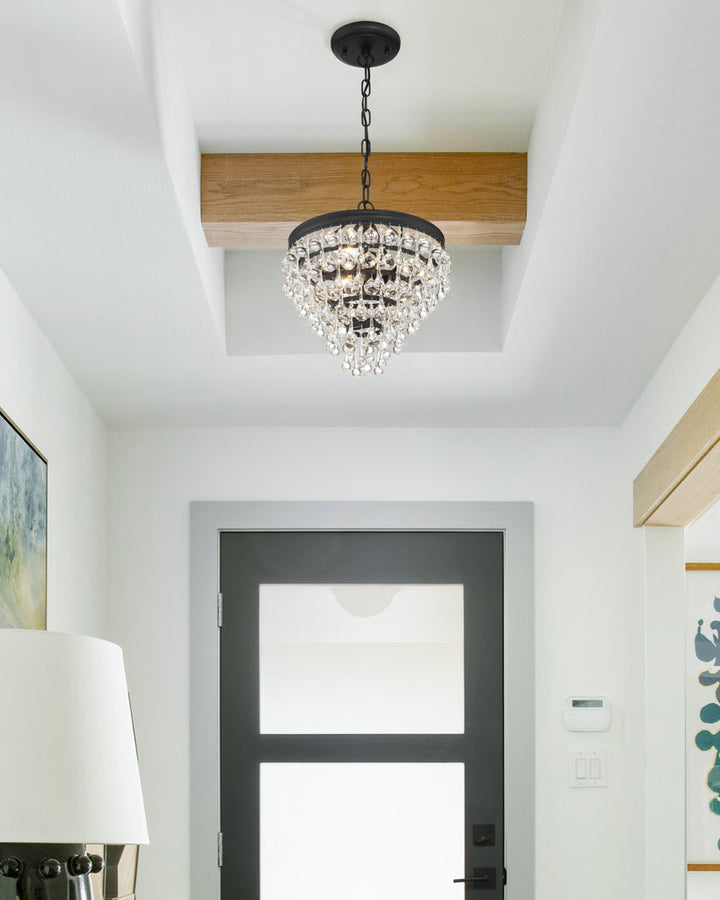 Crystorama Crystorama Calypso 3 Light Matte Black Mini Chandelier