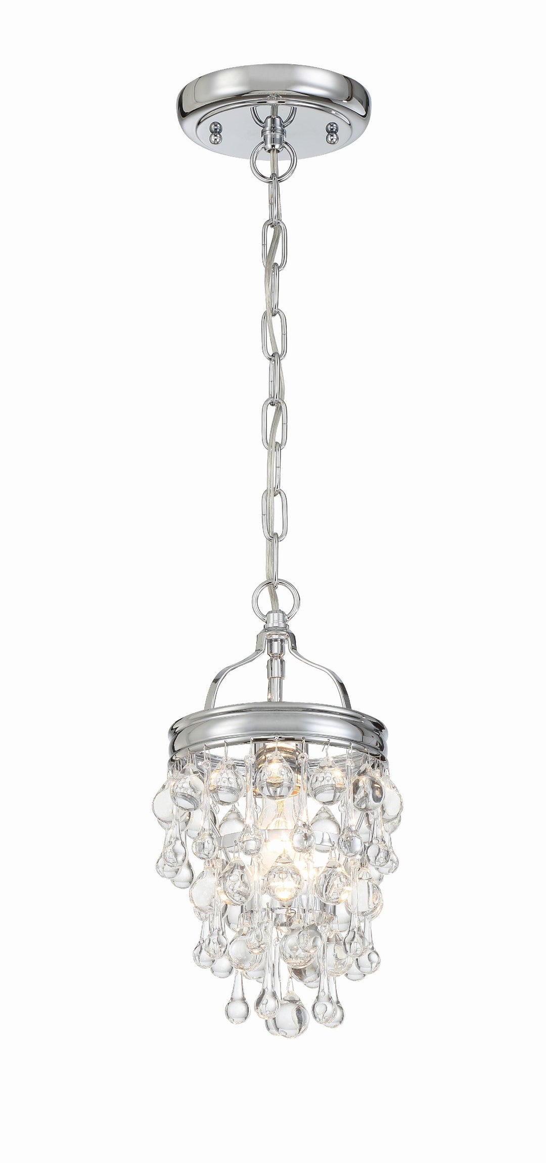 Crystorama Crystorama Calypso 1 Light Crystal Teardrop Polished Chrome Mini Pendant
