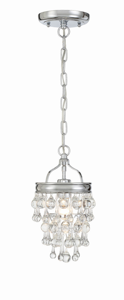 Crystorama Crystorama Calypso 1 Light Crystal Teardrop Polished Chrome Mini Pendant