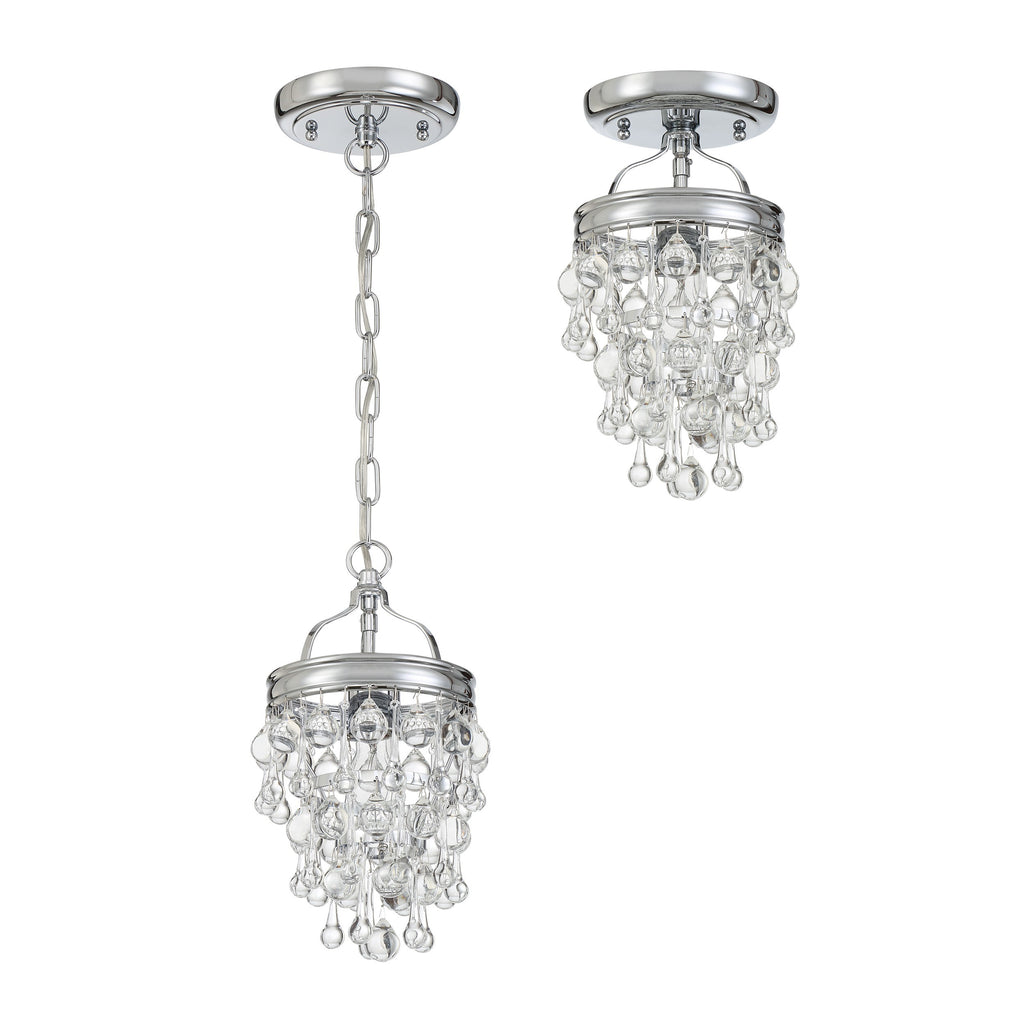 Crystorama Crystorama Calypso 1 Light Crystal Teardrop Polished Chrome Mini Pendant