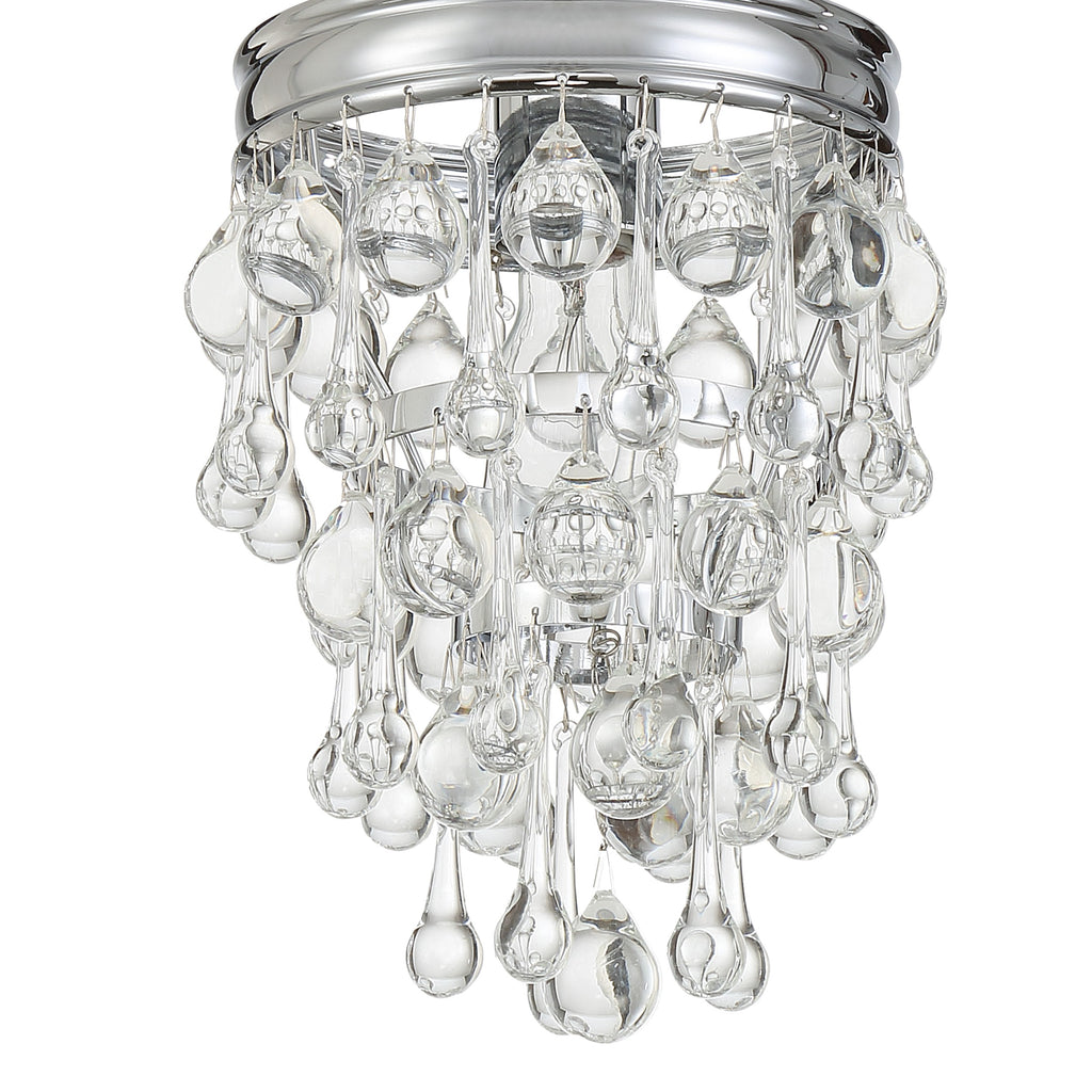 Crystorama Crystorama Calypso 1 Light Crystal Teardrop Polished Chrome Mini Pendant