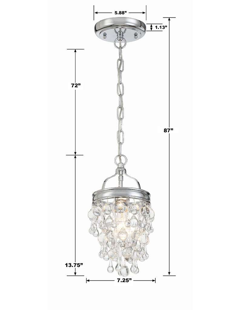 Crystorama Crystorama Calypso 1 Light Crystal Teardrop Polished Chrome Mini Pendant