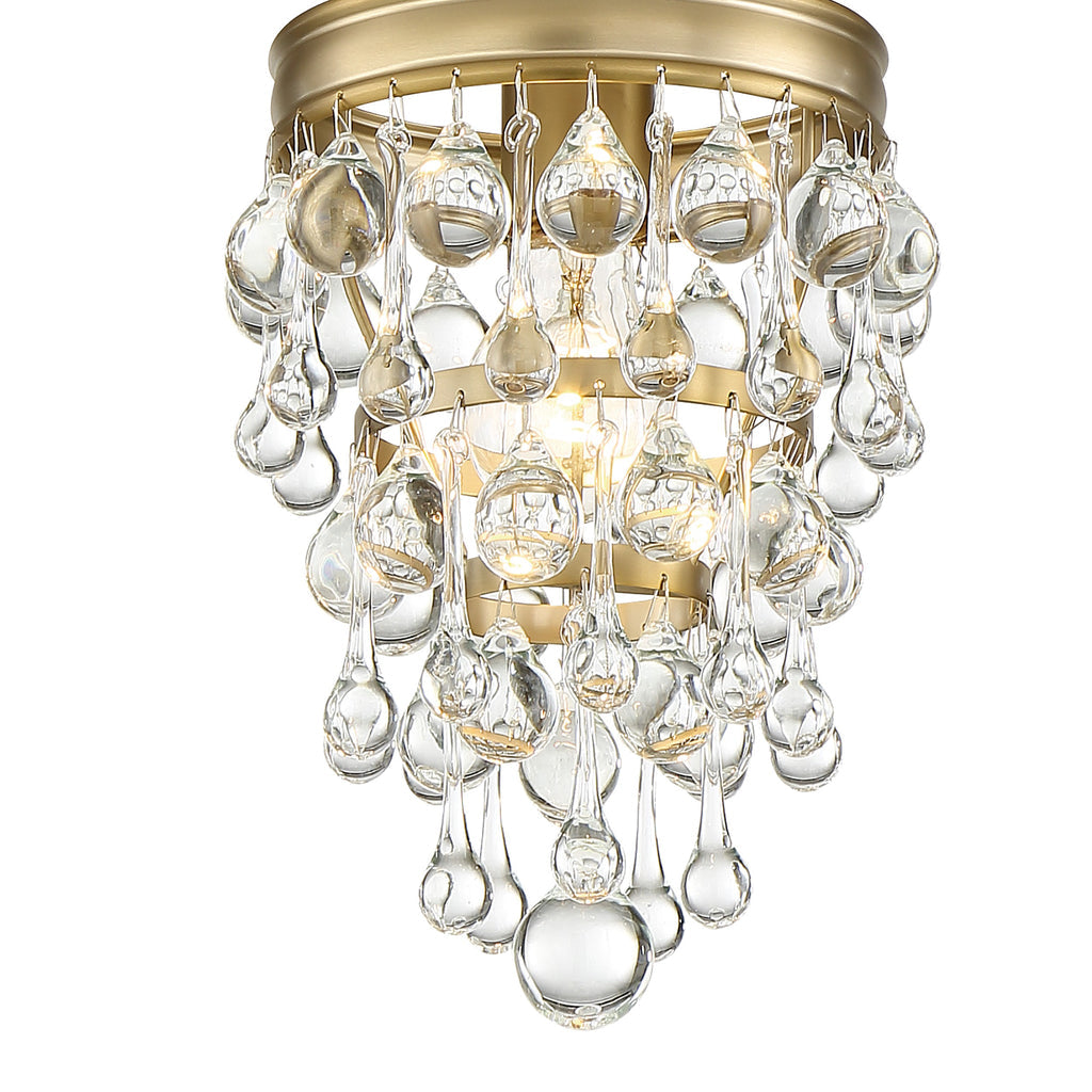Crystorama Crystorama Calypso 1 Light Crystal Teardrop Vibrant Gold Mini Pendant