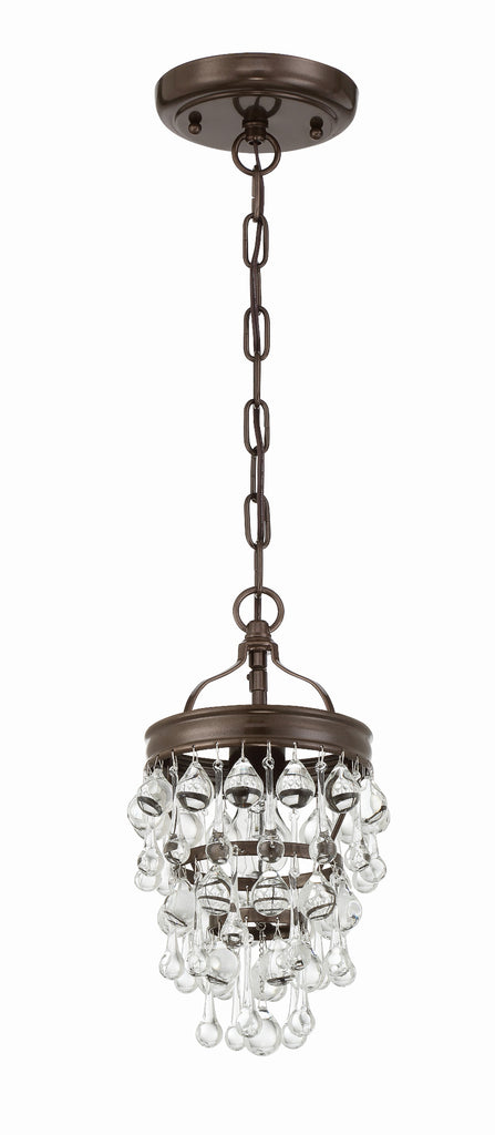 Crystorama Crystorama Calypso 1 Light Crystal Teardrop Vibrant Bronze Mini Pendant