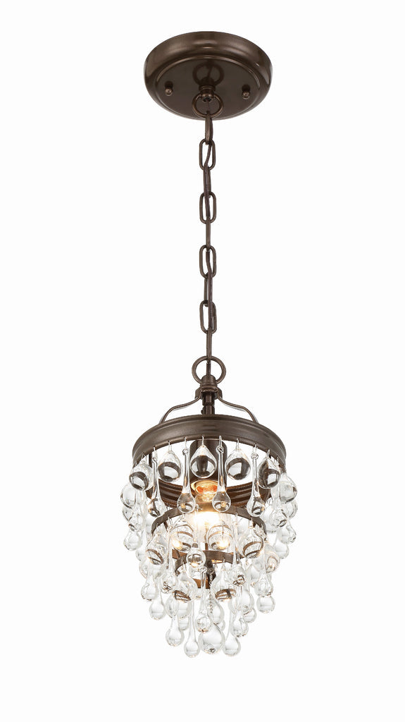 Crystorama Crystorama Calypso 1 Light Crystal Teardrop Vibrant Bronze Mini Pendant