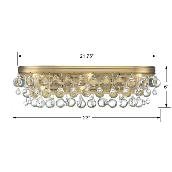 Crystorama Crystorama Calypso 6 Light Crystal Teardrop Vibrant Gold Bathroom Vanity
