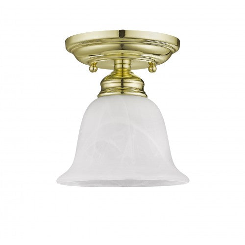 1 Light Polished Brass Ceiling Mount Livex