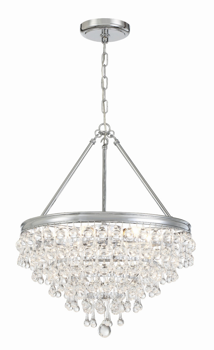 Calypso 6 Light Crystal Teardrop Polished Chrome Chandelier Crystorama