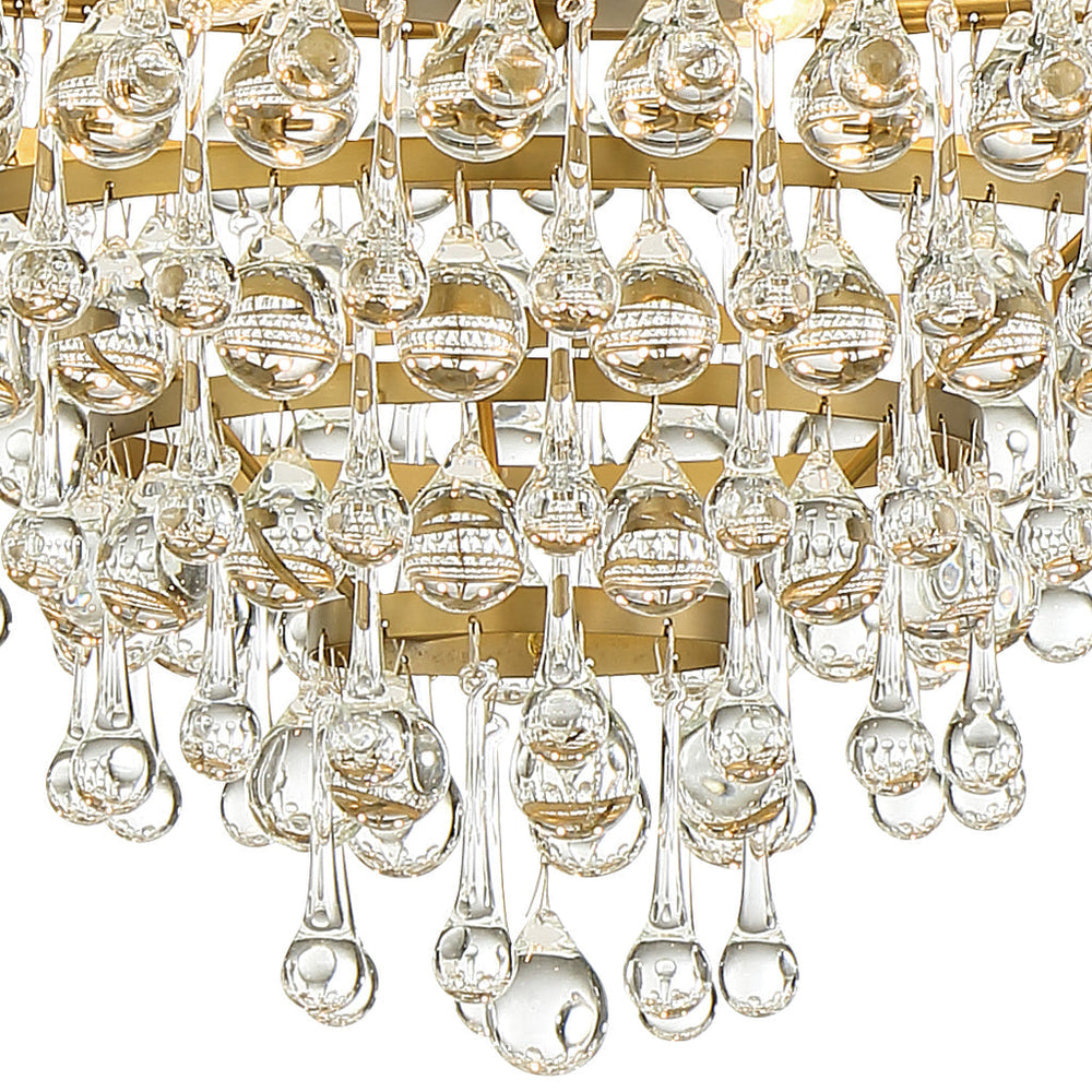 Calypso 6 Light Crystal Teardrop Vibrant Gold Chandelier Crystorama