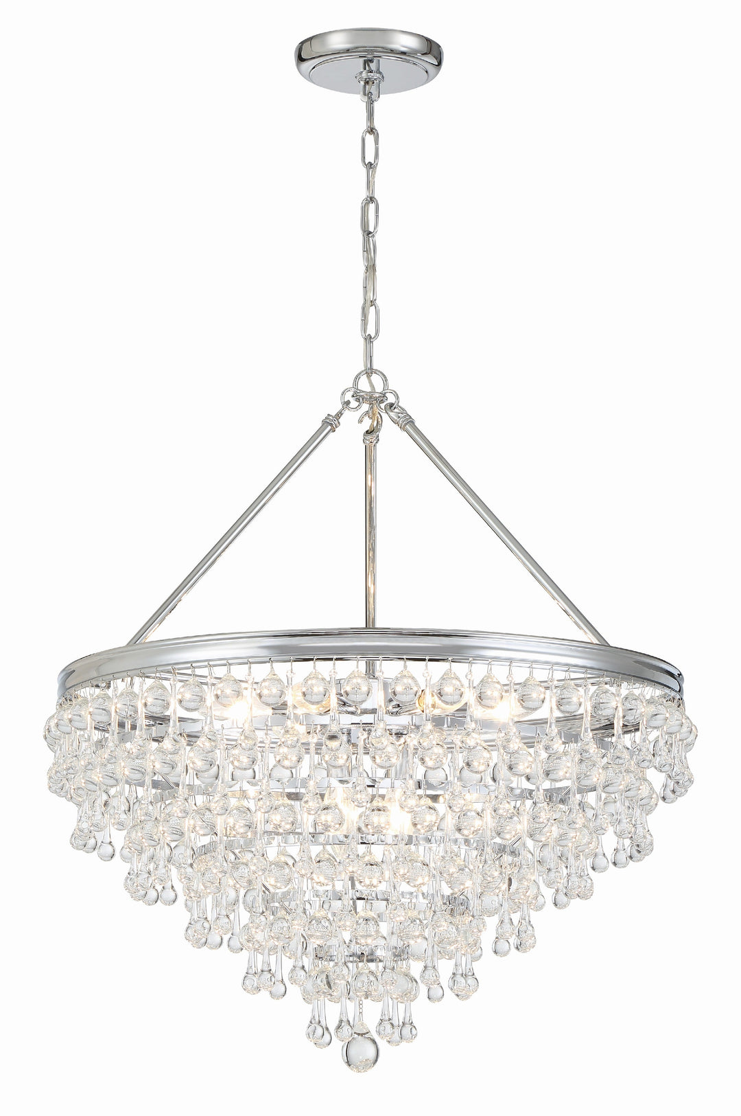 Calypso 8 Light Crystal Teardrop Polished Chrome Chandelier Crystorama