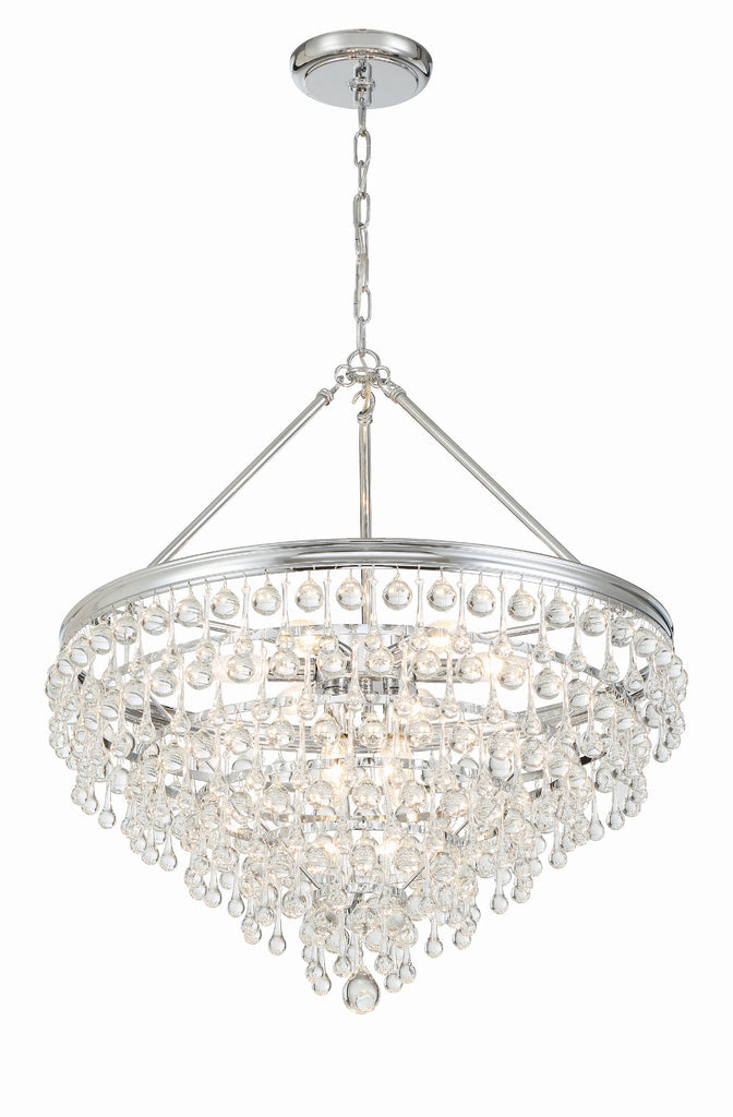 Calypso 8 Light Crystal Teardrop Polished Chrome Chandelier Crystorama