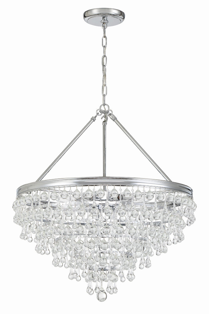 Calypso 8 Light Crystal Teardrop Polished Chrome Chandelier Crystorama