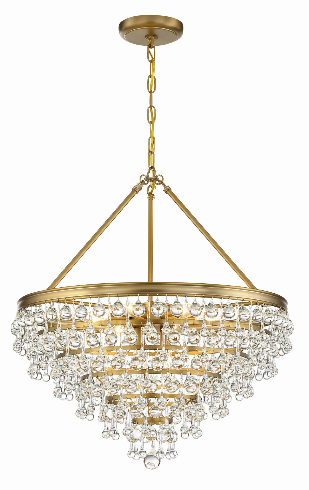 Calypso 8 Light Crystal Teardrop Vibrant Gold Chandelier Crystorama