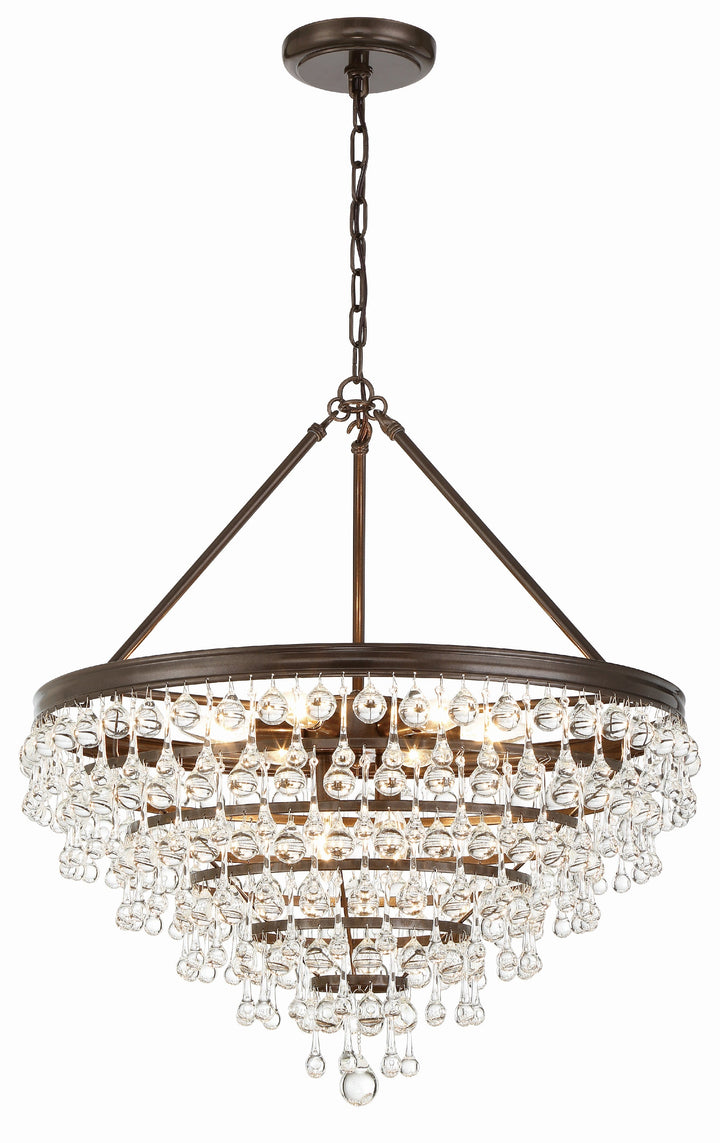 Calypso 8 Light Crystal Teardrop Vibrant Bronze Chandelier Crystorama