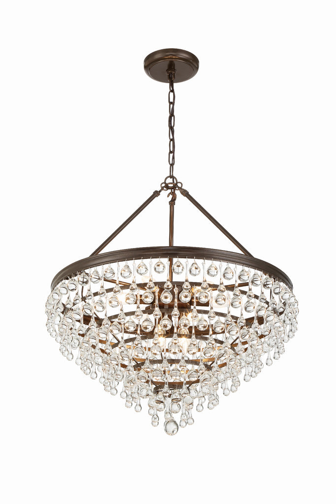 Calypso 8 Light Crystal Teardrop Vibrant Bronze Chandelier Crystorama