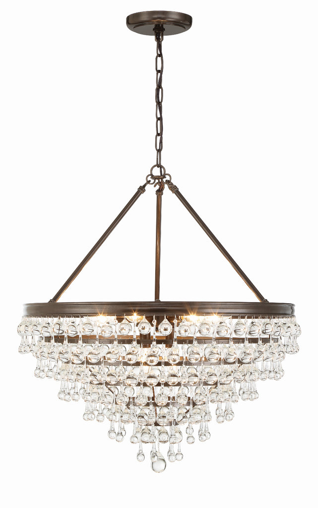 Calypso 8 Light Crystal Teardrop Vibrant Bronze Chandelier Crystorama