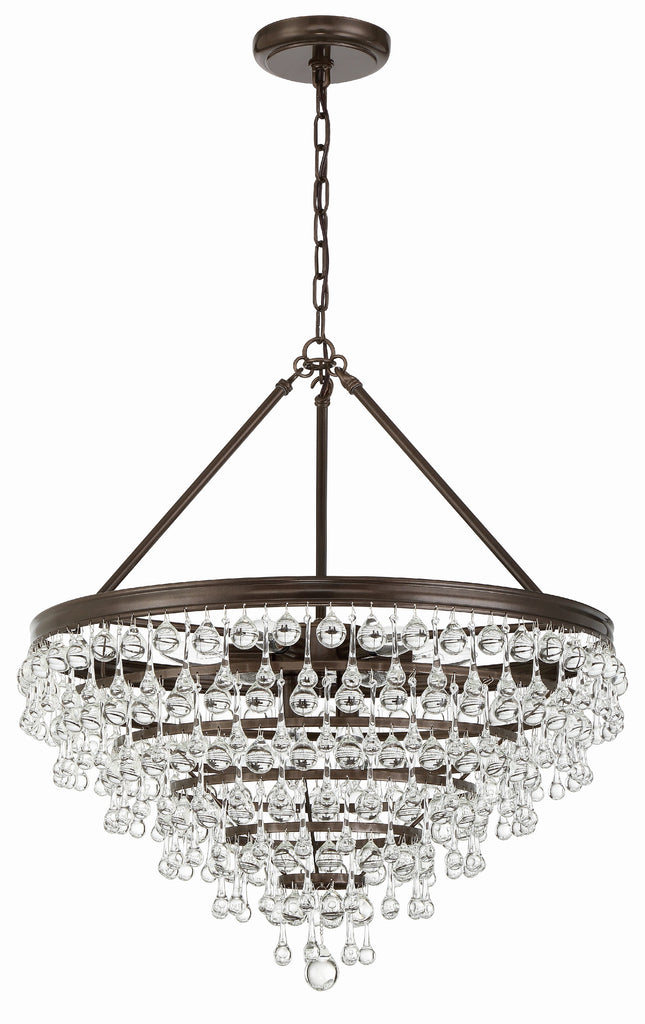 Calypso 8 Light Crystal Teardrop Vibrant Bronze Chandelier Crystorama