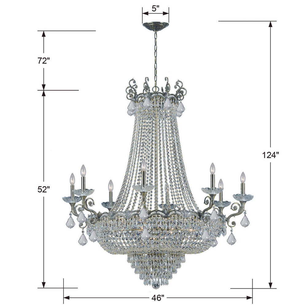 Majestic 20 Light Swarovski Strass Crystal Historic Brass Chandelier Crystorama