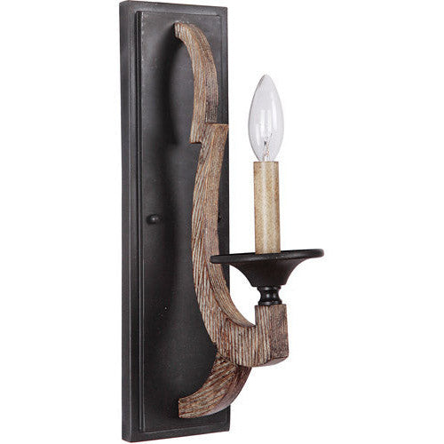 Winton 1 Light Wall Sconce in Weathered Pine/Bronze CRAFTMADE