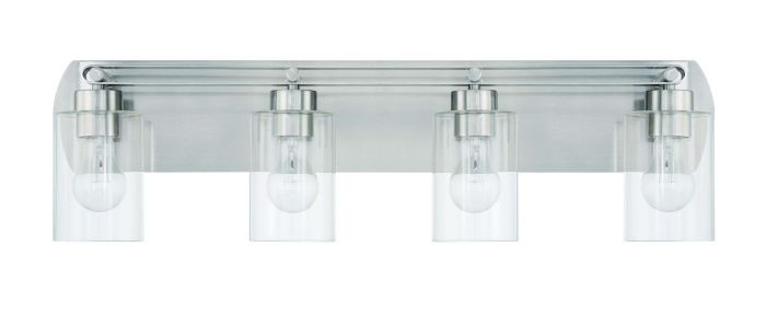 ##Antique Hardware## Hendrix 4 Light Vanity in Brushed Polished Nickel