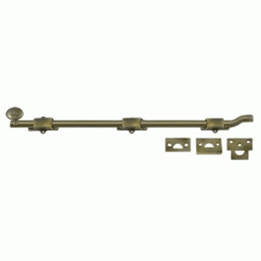 18 Inch Deltana Offset Heavy Duty Surface Bolt (Antique Brass Finish) DELTANA