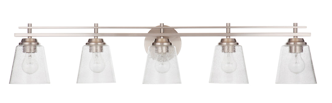 ##Antique Hardware## Drake 5 Light Vanity in Brushed Polished Nickel