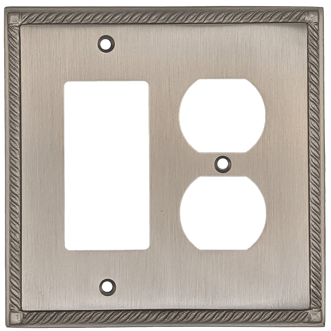 English Georgian Roped Wall Plate (Satin Nickel) COPPER MOUNTAIN HARDWARE