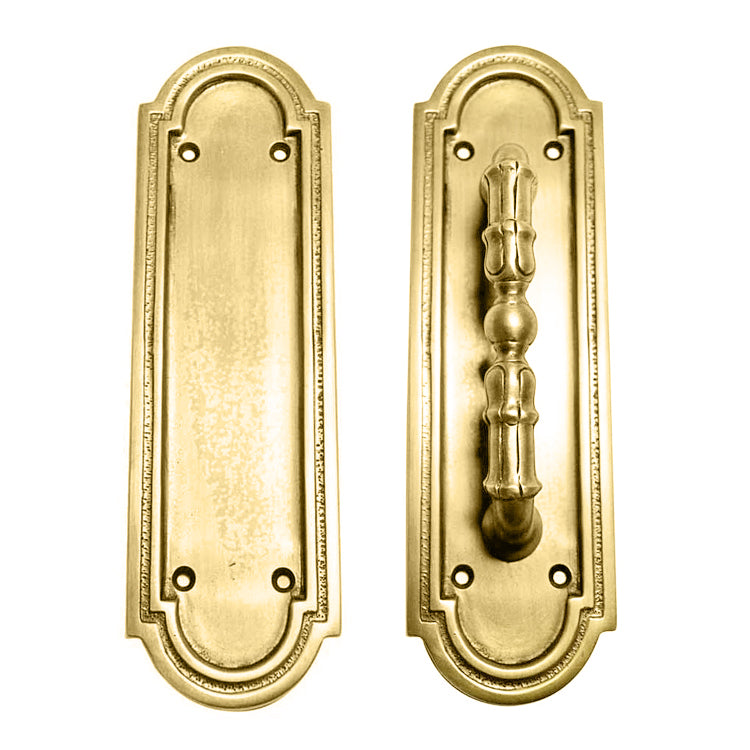 8 3/8 Inch Solid Brass Arched Style Push And Pull Plate (Several Finishes Available) COPPER MOUNTAIN HARDWARE