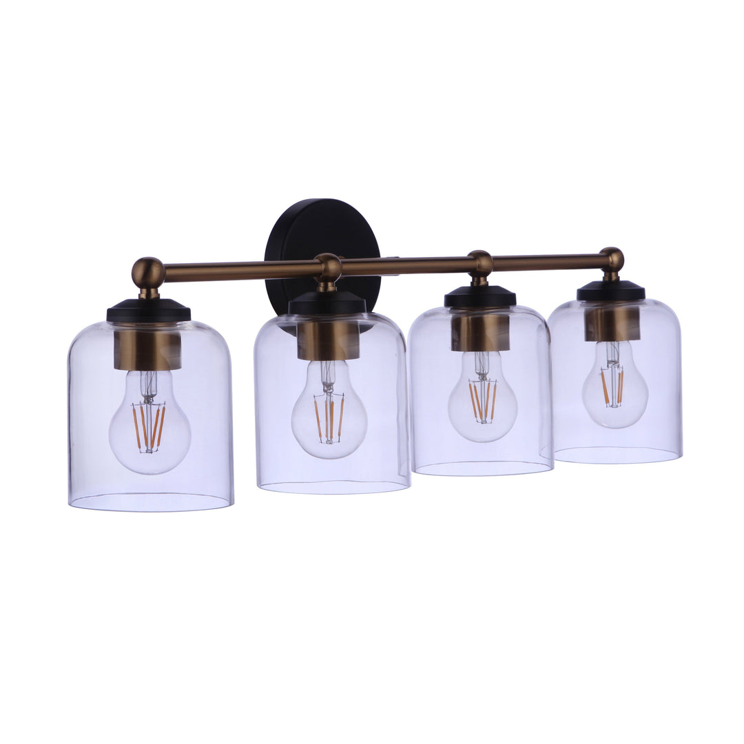 Coppa 4 Light Vanity in Flat Black/Satin Brass CRAFTMADE