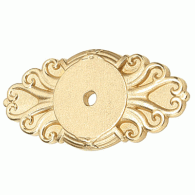 2 1/2 Inch Ribbon & Reed Back Plate For Cabinet Knob (Polished Brass Finish) EMTEK