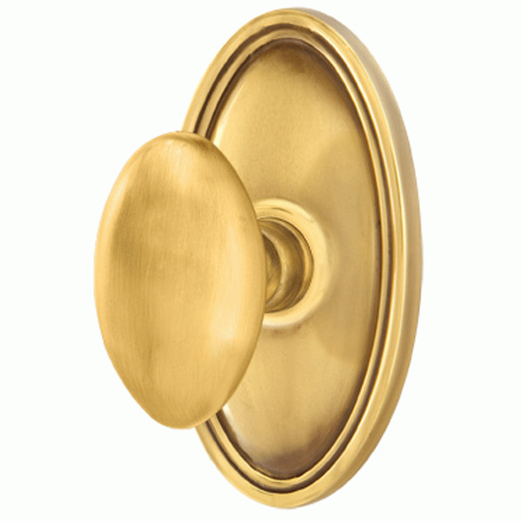 Emtek Solid Brass Egg Door Knob Set With Oval Rosette EMTEK