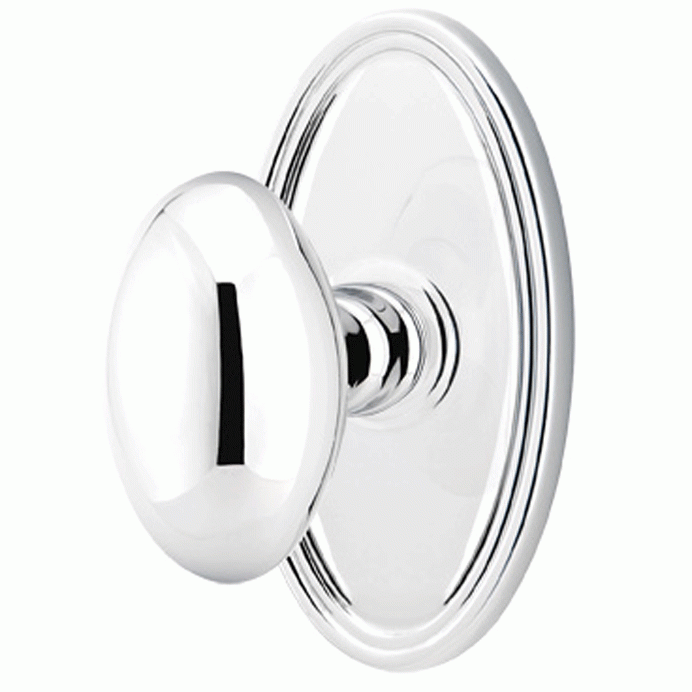 Emtek Solid Brass Egg Door Knob Set With Oval Rosette EMTEK