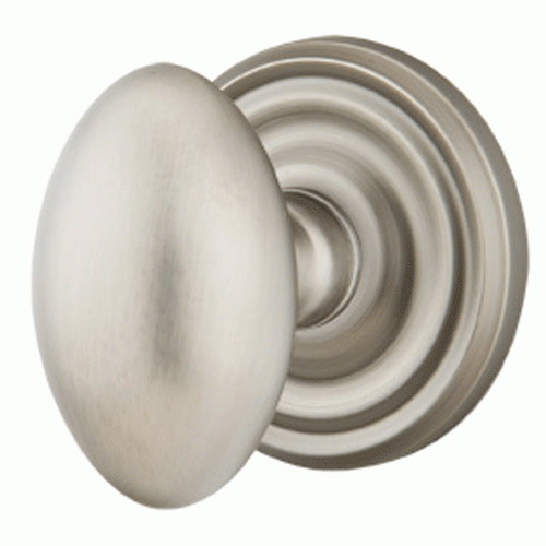 Emtek Solid Brass Egg Door Knob Set With Regular Rosette (Several Finish Options) EMTEK