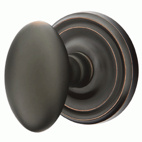 Emtek Solid Brass Egg Door Knob Set With Regular Rosette (Several Finish Options) EMTEK