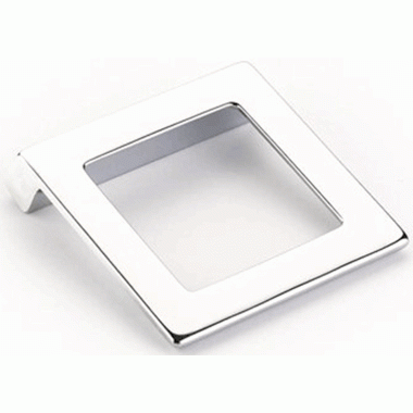 2 1/4 Inch (1 1/4 Inch c-c) Finestrino Angled Square Pull (Polished Chrome Finish) SCHAUB