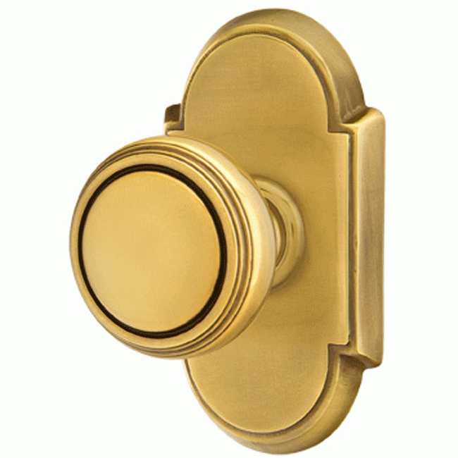 Solid Brass Norwich Door Knob Set With # 8 Rosette (Several Finish Options) EMTEK