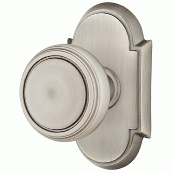 Solid Brass Norwich Door Knob Set With # 8 Rosette (Several Finish Options) EMTEK