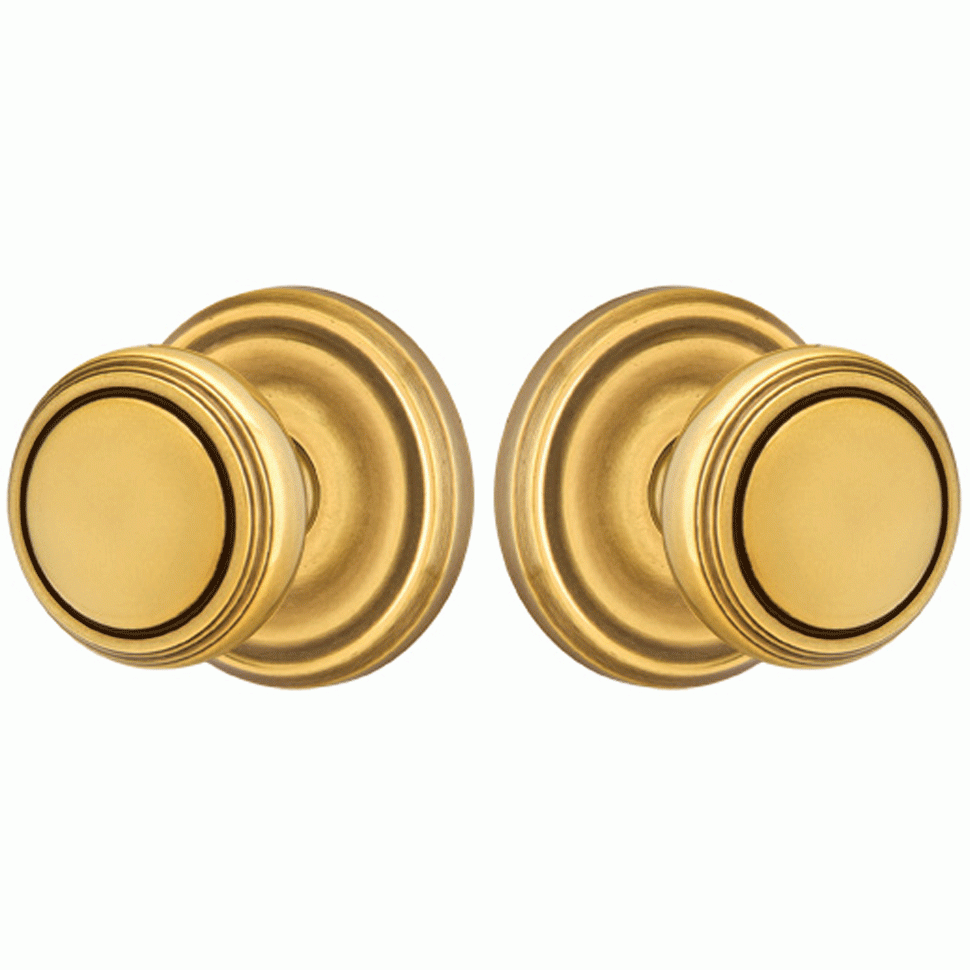 Solid Brass Norwich Door Knob Set With Regular Rosette (Several Finish Options) EMTEK