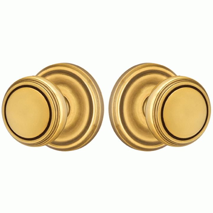 Solid Brass Norwich Door Knob Set With Regular Rosette (Several Finish Options) EMTEK