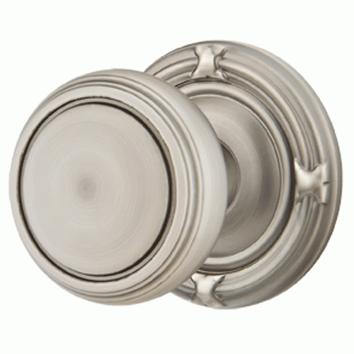 Solid Brass Norwich Door Knob Set With Ribbon & Reed Rosette (Several Finish Options) EMTEK