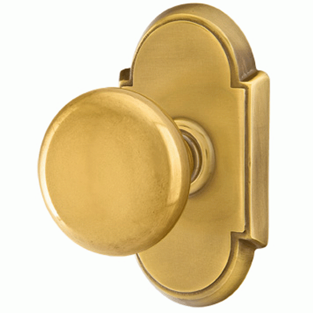 Solid Brass Providence Door Knob Set With # 8 Rosette (Several Finish Options) EMTEK