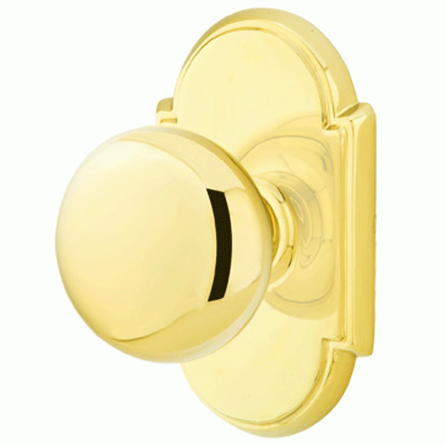 Solid Brass Providence Door Knob Set With # 8 Rosette (Several Finish Options) EMTEK