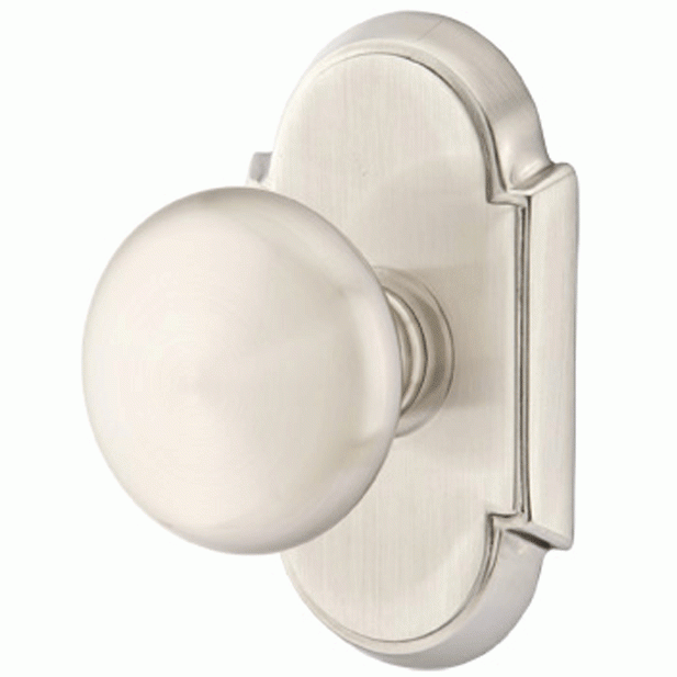 Solid Brass Providence Door Knob Set With # 8 Rosette (Several Finish Options) EMTEK