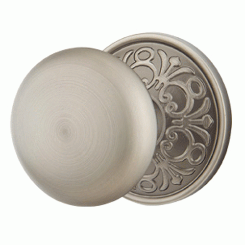 Solid Brass Providence Door Knob Set With Lancaster Rosette (Several Finish Options) EMTEK