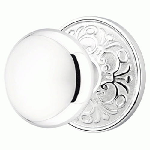 Solid Brass Providence Door Knob Set With Lancaster Rosette (Several Finish Options) EMTEK